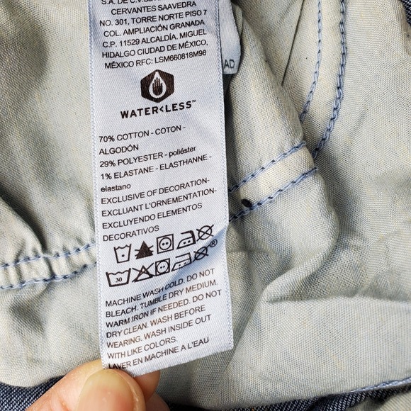 Levi's Bootcut Jeans Women's‎ 35x32 Blue Denim Mid Rise Single Stitch 5-Pockets - Picture 7 of 9